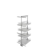 Rev-A-Shelf 19 in Chrome Solid Bottom Pantry Pullout Soft Close - Gray - 5350-19-GR