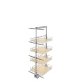 Rev-A-Shelf 19 in Chrome Solid Bottom Pantry Pullout Soft Close - Natural - 5350-19-MP