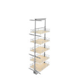 Rev-A-Shelf 5358-16-MP 16 in Chrome Solid Bottom Pantry Pullout Soft Close - Natural