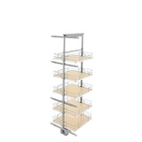 Rev-A-Shelf 19 in Chrome Solid Bottom Pantry Pullout Soft Close - Natural - 5358-19-MP