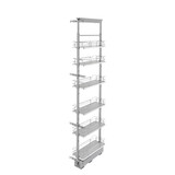 Rev-A-Shelf 8 in Chrome Solid Bottom Pantry Pullout Soft Close - Gray - 5373-08-GR