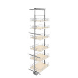 Rev-A-Shelf 5373-16-MP 16 in Chrome Solid Bottom Pantry Pullout Soft Close - Natural