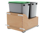 Rev-A-Shelf Double 35 Qrt Pull-Out Waste Container - Natural - 4WCSC-1835DM-2