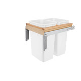 Rev-A-Shelf Double 50 Qrt Top mount Waste Container (1-1/2" faceframe) - Natural - 4WCTM-2150DM-2