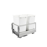 Rev-A-Shelf 5149-18DM-211 Double 35 Qrt Pull-Out Waste Container w/Rev-A-Motion - White