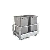 Rev-A-Shelf Double 35 Qrt Pull-Out Waste Container w/Rev-A-Motion - Silver - 5149-18DM-217