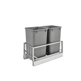Rev-A-Shelf Double 27 Qrt Pull-Out Waste Containers - Silver - 5349-1527DM-217