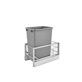 Rev-A-Shelf 35 Qrt Pull-Out Waste Container, 18 in Depth - Silver - 5349-15DM18-117