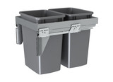 Rev-A-Shelf 53TM-1835GSCDM2-FL Double 35 Qrt Steel Top mount Waste Container - Metallic Silver