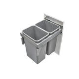 Rev-A-Shelf 53TM-1850GSCDM2-FL Double 50 Qrt Steel Top mount Waste Container - Gray