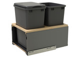 Rev-A-Shelf 5LB-1835OGMP-213 Double 35 Qrt LEGRABOX Pull-Out Waste Container w/Soft-Close - Gray