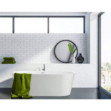 Vanity Art Bordeaux 54 in. Acrylic Flatbottom Freestanding Bathtub - White/Polished Chrome Trim - VA6815-XS-PC