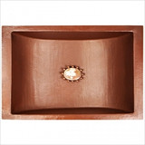 Linkasink C052 WC Copper Rectangular Crescent Undermount Lavatory Sink 21" X 14" X 6" OD - Weathered Copper