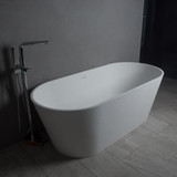 Vanity Art Lapopie 65 in. Solid Surface Flatbottom Freestanding Bathtub in White