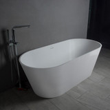 Vanity Art Alsace 65 in. Solid Surface Flatbottom Freestanding Bathtub in White