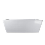 Vanity Art Bretagne 59 in. Matte Solid Surface Flatbottom Freestanding Bathtub in White