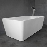 Vanity Art Bretagne 67 in. Solid Surface Flatbottom Freestanding Bathtub in White