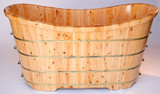 Alfi AB1105 63" Free Standing Cedar Wooden Bathtub