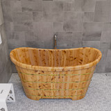 ALFI 63" Free Standing Cedar Wooden Bathtub - AB1105