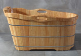 ALFI 57" Free Standing Rubber Wooden Soaking Bathtub with Headrest - AB1187