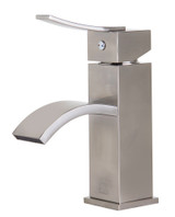 ALFI Brushed Nickel Square Body Curved Spout Single Lever Bathroom Faucet - AB1258-BN