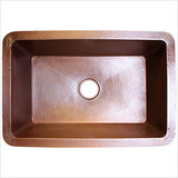 Linkasink C010 SS Copper Undermount Kitchen Sink 30" X 20" X 10"  - Hammered Stainless Steel