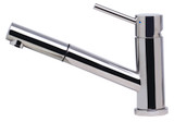 ALFI Solid Polished Stainless Steel Pull Out Single Hole Kitchen Faucet - AB2025-PSS