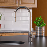 ALFI Solid Brushed Stainless Steel Single Hole Pull Down Kitchen Faucet - AB2028-BSS