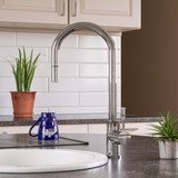 ALFI Solid Polished Stainless Steel Single Hole Pull Down Kitchen Faucet - AB2028-PSS