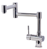 ALFI Solid Polished Stainless Steel Retractable Spout Single Hole Kitchen Faucet - AB2038-PSS
