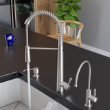 ALFI Solid Stainless Steel Commercial Pullout Spray Spring Spout Kitchen Faucet - AB2039