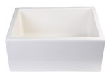 Alfi AB2418SB-B 24" x 18" Biscuit Smooth Thick Wall Fireclay Single Bowl Farmhouse Sink