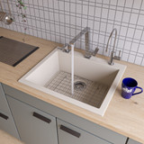Alfi AB2420DI-B Biscuit 24" x 20" Drop-In Single Bowl Granite Composite Kitchen Sink