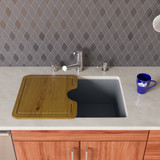 Alfi AB2420UM-T Titanium 24" x 17" Undermount Single Bowl Granite Composite Kitchen Sink
