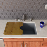 ALFI Titanium 24" x 17" Undermount Single Bowl Granite Composite Kitchen Sink - AB2420UM-T