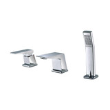 ALFI Polished Chrome Deck Mounted Single Handle Tub Filler Faucet & Hand Shower - AB2464-PC