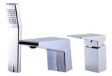 ALFI Polished Chrome Deck Mounted Single Handle Tub Filler Faucet & Hand Shower - AB2464-PC