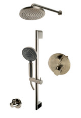 ALFI Brushed Nickel Round Style 2 Way Thermostatic Shower Faucet Set - AB2545-BN
