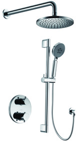 ALFI Polished Chrome Round Style 2 Way Thermostatic Shower Faucet Set - AB2545-PC