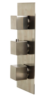 ALFI AB2901-BN Brushed Nickel Concealed 4-Way Thermostatic Valve Shower Mixer Faucet - Square Knobs