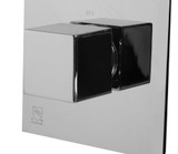 ALFI Polished Chrome Concealed 4-Way Thermostatic Valve Shower Mixer Faucet - Square Knobs - AB2901-PC