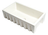 Alfi AB3318HS-B Biscuit 33" x 18" Reversible Fluted / Smooth Fireclay Farm Sink