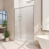 DreamLine Flex 44-48 in. W x 72 in. H Semi-Frameless Pivot Shower Door in Brushed Nickel