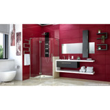 DreamLine Prism Plus 40 in. x 72 in. Frameless Neo-Angle Hinged Shower Enclosure with Half Panel in Brushed Nickel