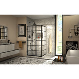 DreamLine Unidoor Toulon 34 in. D x 40 in. W x 72 in. H Frameless Hinged Shower Enclosure in Satin Black