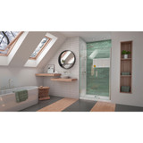 DreamLine Unidoor-LS 45-46 in. W x 72 in. H Frameless Hinged Shower Door in Brushed Nickel