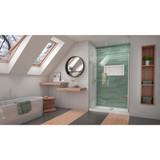 DreamLine Unidoor-LS 47-48 in. W x 72 in. H Frameless Hinged Shower Door in Brushed Nickel