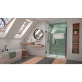 DreamLine Unidoor-LS 48-49 in. W x 72 in. H Frameless Hinged Shower Door with L-Bar in Oil Rubbed Bronze