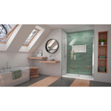 DreamLine Unidoor-LS 58-59 in. W x 72 in. H Frameless Hinged Shower Door with L-Bar in Chrome