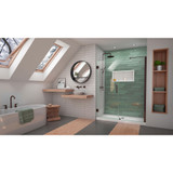 DreamLine Unidoor-LS 58-59 in. W x 72 in. H Frameless Hinged Shower Door with L-Bar in Oil Rubbed Bronze